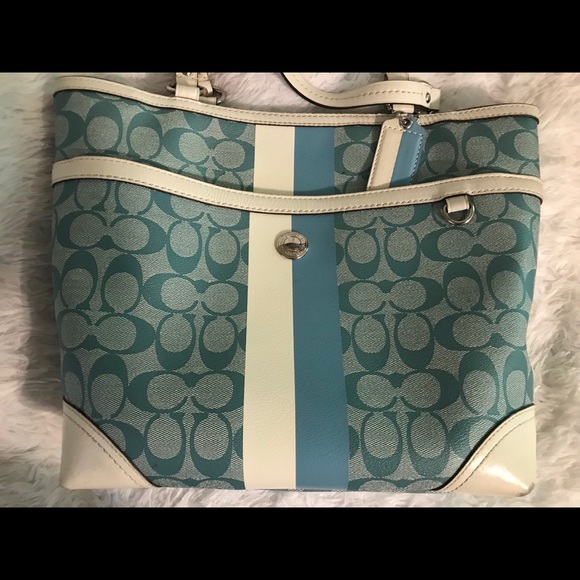 Blue coach signature purse - Picture 7 of 8